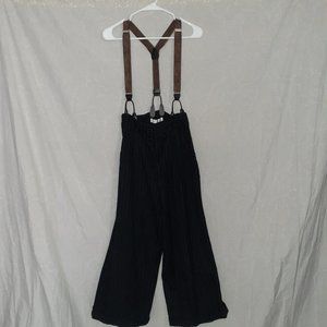 90s vintage high rise pinstripe suspender wide-leg pants from The Limited